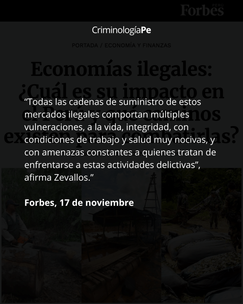 [Forbes] Economías ilegales: ¿Cuál es su impacto en el Perú y qué caminos existen para&nbsp;combatirlas?